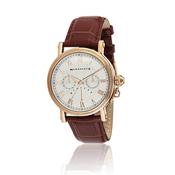 Leather Strap Gents Watch - Brown - One Size image