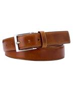 Leather Contrast Belt - Tan  - 85 image