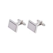 Matt Shiny Cufflink - Silver - One Size image