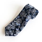 Flower Silk Tie 8cm - Blue image
