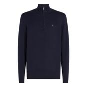 Essential Cotton Zip Mock - Navy - M