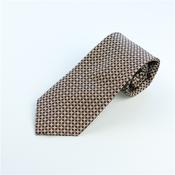Geo Dot 8cm Silk Tie - Stone - One Size image