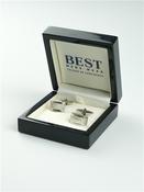 Mother Of Pearl Cufflink - Silver - One Size image