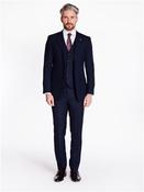 Faint Check 3 Piece Suit - Navy - 40S image