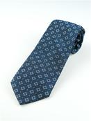 Sartorial Geo 8cm Silk Tie - Blue - One Size image