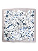 Mini Floral Silk Pocket Square - White - One Size image