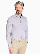 Satin Stretch Abstract Flower Shirt - Blue - L image
