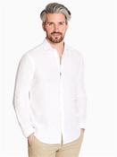 Soft Wash Linen Lyocel Shirt - White - XL image