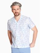 Cuban Collar Short Sleeve Shirt - Blue - L image