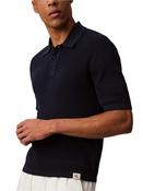 Smooth Cotton Waffle Polo - Navy - XL