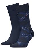 2 Pack Check Sock - Navy - 6-8 image