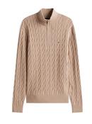 Classic Cable Half Zip - Stone - XL image