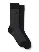 2 Pack Mini Pattern Socks - Black - 40-46