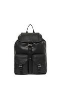 Webbing Strap Flap Backpack - Black image