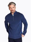 Cotton Plated Rib Sweater - Blue - M image