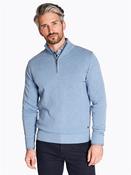 Structured Two Tone Cotton Half Zip - Blue - 2XL image