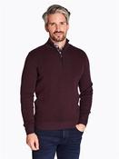 Structured Two Tone Cotton Half Zip - Red - S image