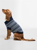 Marlow Fair Isle Dog Jumper - Navy - M image