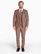Plain Turn-Up Hem Suit - Sand - 38R image