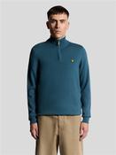 Cotton Merino Quarter Zip Jumper - Blue - S