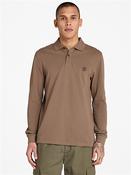 Millers River Long Sleeve Pique Polo - Brown - M image