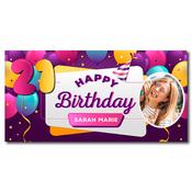 21st Birthday Banner - Purple Rays image