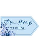 Wedding Road Sign - Blue