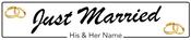 Just Married Rings - Wedding Number Plate image