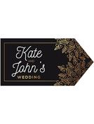 Wedding Road Sign - Black Gold