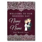 Welcome Sign - Burgundy Lace