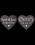 Save The Date Signs - Two Chalk Hearts