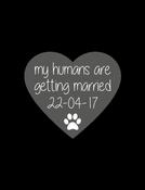 Save The Date Sign - Charcoal Dog Heart