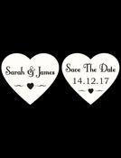 Save The Date Signs - Two Ivory Hearts