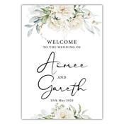 Welcome Sign - Ivory Flowers