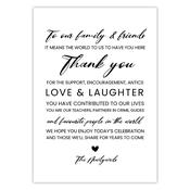 To Our Family &amp;amp; Friends Sign