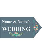 Wedding Road Sign - Colour Floral