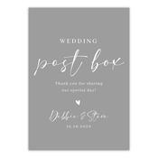 Wedding Post Box Sign - Charcoal