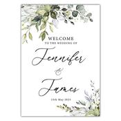 Welcome Sign - Green Leaf
