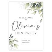 Hen Party Sign - Greenery