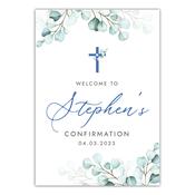 Confirmation Party Sign - Blue