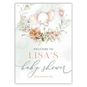 Baby Shower Welcome Sign -  Pink Wreath