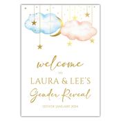 Gender Reveal Welcome Sign - Cloud