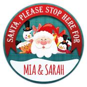Santa Stop Here Red &amp;amp; White Door Sign
