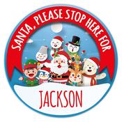 Santa Stop Here Blue Door Sign