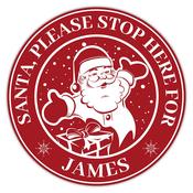 Santa Stop Here Red Door Sign