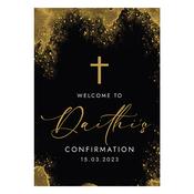 Confirmation Welcome Sign - Black &amp;amp; Gold image