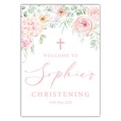 Christening Welcome Sign -  Blush Pink image