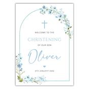 Christening Welcome Sign - Powder Blue