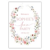 Hen Party Sign - Wild Floral Wreath