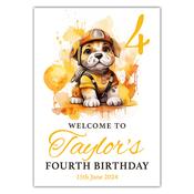 Birthday Welcome -  The Construction Pup
